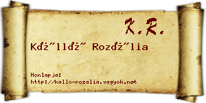 Kálló Rozália névjegykártya