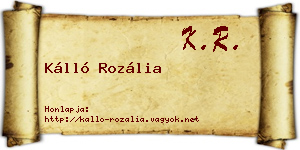 Kálló Rozália névjegykártya
